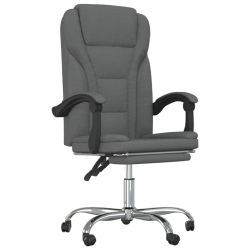 VIDAXL Reclining Office Chair Dark Fabric In Grey