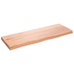 VIDAXL Wall Shelf 80X30X(2-4) Cm Treated Solid Wood Oak In Light Brown