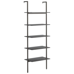 VIDAXL 5-Tier Leaning Shelf 64X35X185 Cm In Black
