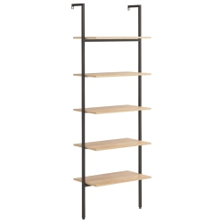 VIDAXL 5-Tier Leaning Shelf And Black 64X35X185 Cm In Light Brown