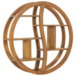 VIDAXL Yin Yang Wall Shelf 80X17.5X80 Cm Solid Teak Wood