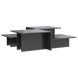 VIDAXL Coffee Tables 2 PCs High Gloss Engineered Wood In Grey