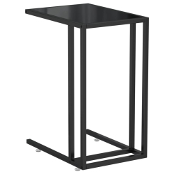 VIDAXL Computer Side Table 50X35X65 Cm Tempered Glass In Black