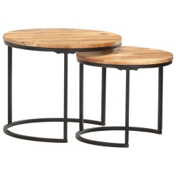 VIDAXL Nesting Tables 2 PCs Solid Acacia Wood