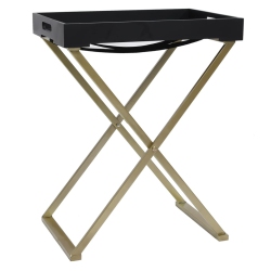 VIDAXL Folding Table Gold And 48X34X61 Cm Mdf In Black