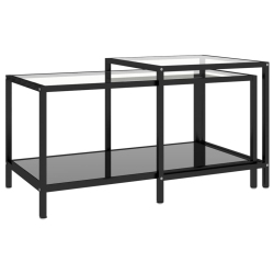 VIDAXL Tea Tables 2 PCs Tempered Glass In Black