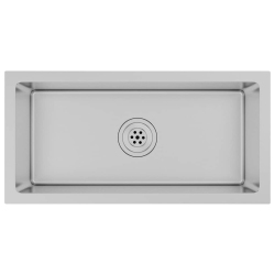 VIDAXL 23.6-Inch Kitchen Sink With Strainer, Top-Mount Sink Single Bowl Stainless Steel In Silver