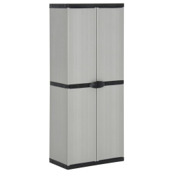 VIDAXL Garden Storage Cabinet With 3 Shelves Grey&black 68X40X168 Cm