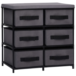 VIDAXL Storage Cabinet With 6 Drawers 55X29X55 Cm Steel In Grey