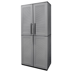 VIDAXL Garden Storage Cabinet Grey And 68X37X163 Cm Pp In Black
