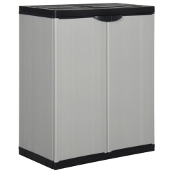VIDAXL Garden Storage Cabinet With 1 Shelf Grey And 68X40X85 Cm In Black