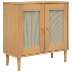 VIDAXL Sideboard Senja Rattan Look 80X35X80 Cm Solid Wood Pine In Brown