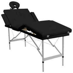 VIDAXL Foldable Massage Table 4 Zones With Aluminium Frame In Black