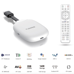 LIXSUNTEK 2024 Tvplus Aceroid Flower Dongle Android 11 2GB 16GB 8K Streaming Dual Band With ® USB-C Adapter