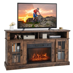 COSTWAY 58" Fireplace Tv Stand W/ 1400W Electric Fireplace for Tvs Up to 65 Inches