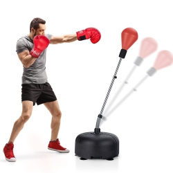 COSTWAY Freestanding Punching Bag With Stand Boxing Gloves for Adult Kids Adjustable