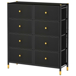 COSTWAY 8-Drawer Fabric Dresser Tower Wide Chest Of Drawers Storage Organizer Bedroom