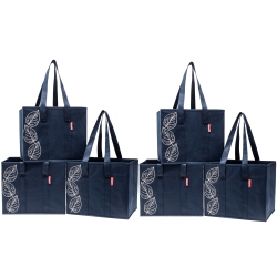 PLANET E Reusable Premium Quality Grocery Shopping Box Bags - Heavy Duty Tote Set With Reinforced Bottom