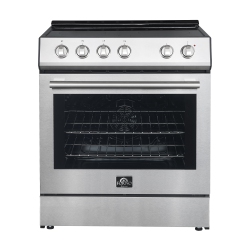 FORNO Leonardo Espresso 30-Inch Electric Range With Convection Oven And Smooth Top Surface In Stainless Steel