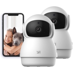 YI 2PC Pan-Tilt Dome Security Camera, 360 Degree 2.4G Smart Indoor Pet Dog Cat Cam \w Night Vision, 2-Way Audio, Motion Detection, Phone App
