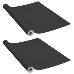 VIDAXL Self-Adhesive Furniture Films 2 PCs 500X90 Cm Pvc In Black