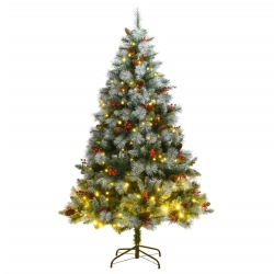 VIDAXL Artificial Hinged Christmas Tree 300 Leds 240 Cm