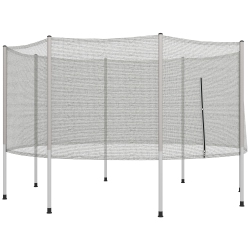 SOOZIER 14Ft Trampoline Net Enclosure Trampolining Bounce Safety Accessories W/ 8 Poles Net Enclosure Only In Grey