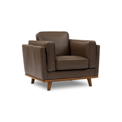 VALENCIA Artisan Top Grain Leather Accent Chair Chocolate