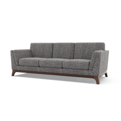 VALENCIA Sintra Fabric Sofa Three Seats Cloudy In Grey