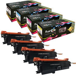 PRINTOXE ® 504X Compatible Set for HP Ce250X Ce251A Ce252A Ce253A ; 4 Toner Cartridges for Color Laserjet Cp3525 Cp3525N Cp3525Dn Cp3525X Cm3530