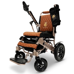 MAJESTIC Iq-8000 Plus Max Power Chair | Ultra-Light & Foldable | Gel Memory Foam Seat | Up to 30 Km Range | 20’’ Seat Width, Bronze Frame, Taba
