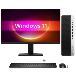 HP Refurbished (Good) - Elitedesk 800 G4 Sff Windows 11 Pro Desktop PC Computer Combo - New 24 Inch Monitor(Intel Hexa-Core I5 8Th Gen Processor/
