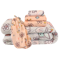 Nemcor 4-Piece Reversible Bed Set - Twin - Space (Blue & White)