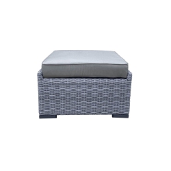 CIEUX Cannes Outdoor Patio Wicker Ottoman In With Sunbrella Cushions (Canvas Charcoal) In Grey
