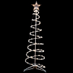 NORTHLIGHT Lighted Spiral Christmas Cone Tree Outdoor Decoration - 4' - - Clear Lights In White