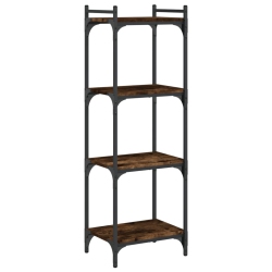 VIDAXL Bookcase 4-Tier Smoked Oak 40X30X120 Cm Engineered Wood