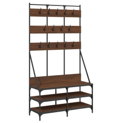 VIDAXL Clothes Rack With Shoe Storage Oak 100X40X184 Cm In Brown
