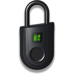 IGLOOHOME Padlock Lite Black- Keyless Fingerprint Padlock \w Mobile App (Ios, Android) – Water Resistant Padlock for Lockers, Homes, And Storage