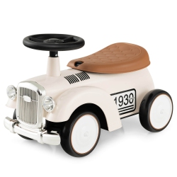 GYMAX Retro Kids Ride-On Toy Kids Sit to Stand Vehicle With Working Steering Wheel