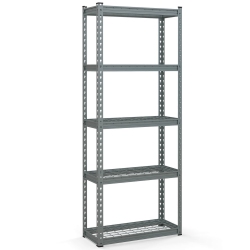 GYMAX 5-Tier Metal Shelving Unit Heavy Duty Wire Storage Rack With Anti-Slip Foot Pads
