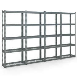 GYMAX 4 PCs 5-Tier Metal Shelving Unit Heavy Duty Wire Storage Rack With Anti-Slip Foot Pads