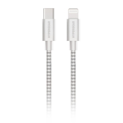 HYPERGEAR 6 Ft. (180Cm) USB-C to Lightning Braided Charge And Sync Cable - In White