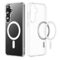 CSMART [Cs] Hybrid Magnetic Magsafe Case Back Cover for Samsung Galaxy S25 / 24, Clear