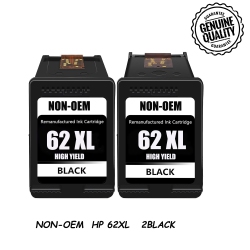 BESTONER [High Yield] 2Bk Remanufactured Ink Cartridge Replacement for HP 62Xl HP62 Ink- HP Envy 5540, 5640, 5660, 7640 Series, HP Officejet 5740