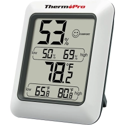 GENER Tp50 Digital Hygrometer Indoor Thermometer \w Max/min Records Room Thermometer And Humidity Monitor \w Large Lcd Display Humidity Meter for Baby