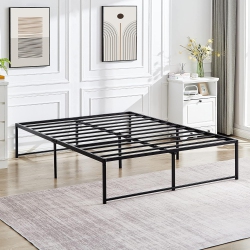 NONE 16 Inch Metal Platform Bed Frame/ Easy Assembly Mattress Foundation /heavy Duty Steel Slat/ /no Box Spring Needed- Queen Size