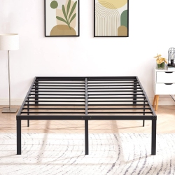 NONE 18 Inch Metal Platform Bed Frame/ Easy Assembly Mattress Foundation /heavy Duty Steel Slat/ /no Box Spring Needed- Queen Size