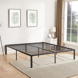 NONE 16 Inch Metal Platform Bed Frame/ Easy Assembly Mattress Foundation /heavy Duty Steel Slat/ /no Box Spring Needed- King Size