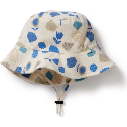WILSONFRENCHY Wilson+Frenchy Organic Crinkle Sunhat - Ocean Breeze (Sm, 6-12 Months) In Multicolor