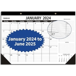 GENER 2024-2025 Large Desk Calendar - 18 Months, January 2024 to June 2025 - 17" X 12" - With To-Do List, Thick Paper, And Corner Protectors